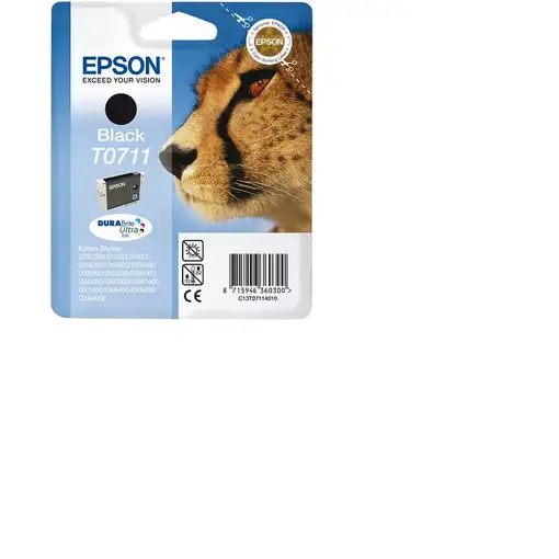 Epson Cheetah Singlepack Black T0711 DURABrite Ultra Ink