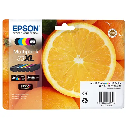Epson Oranges Multipack 5-colours 33XL Claria Premium Ink Epson Oranges Multipack 5-colours 33XL Claria Premium Ink