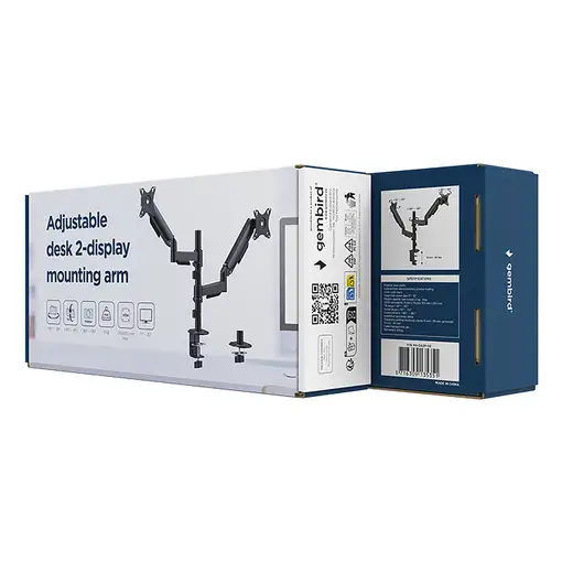 Gembird MA-DA2P-02 soporte para monitor 81,3 cm (32") Escritorio Negro