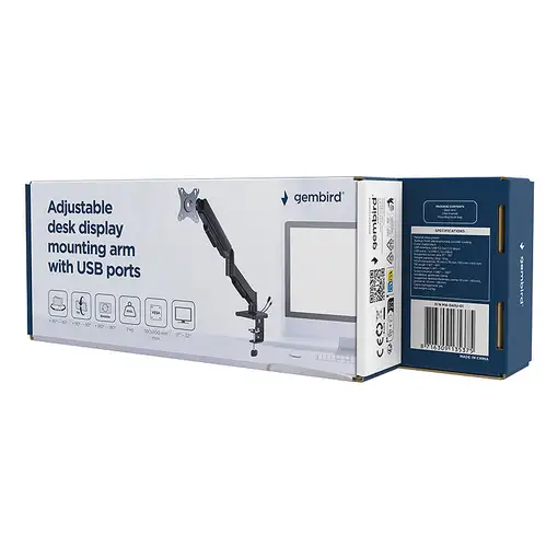 Gembird MA-DA1U-01 soporte para monitor 81,3 cm (32") Escritorio Negro