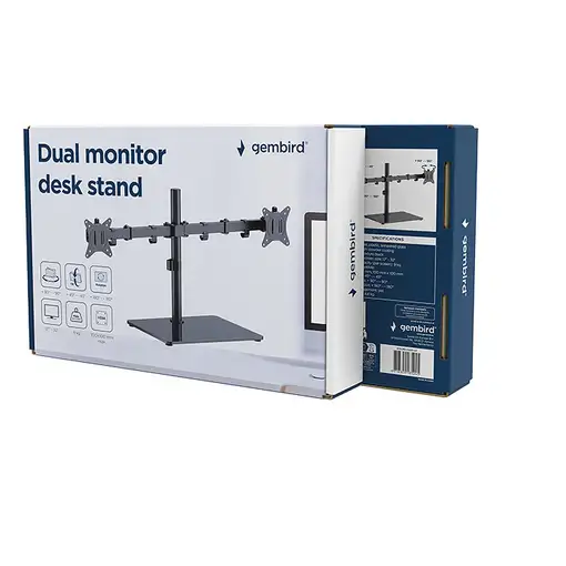 Gembird MS-D2ST-01 soporte para monitor 81,3 cm (32") Escritorio Negro