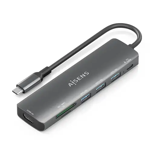 AISENS USB-C Dock 7 en 1, USB-C A, 1x HDMI, 3x USB-A, 1x USB-C PD 100W, 1x SD, 1x AISENS USB-C Dock 7 en 1, USB-C A, 1x HDMI, 3x USB-A, 1x USB-C PD 100W, 1x SD, 1x