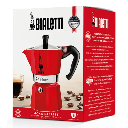 Cafeteras italianas Rojo 6 cups 04-4943 BIALETTI