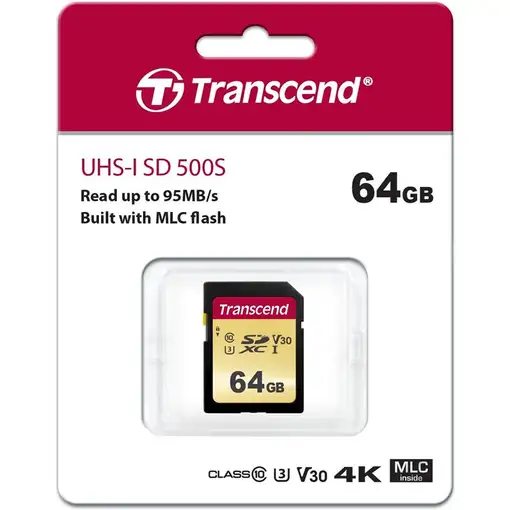 Transcend 64GB, UHS-I, SD SDXC Clase 10