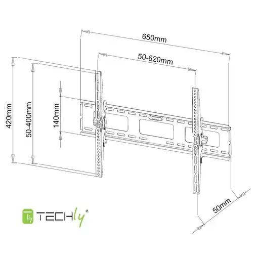 Techly ICA-PLB 131L soporte para TV 165,1 cm (65") Negro
