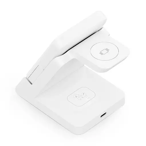 AISENS Cargador Inalambrico USB-C 4 en 1 De 15W Para Movil, Apple Watch, Auricular