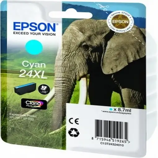 Epson Elephant Cartucho 24XL cian