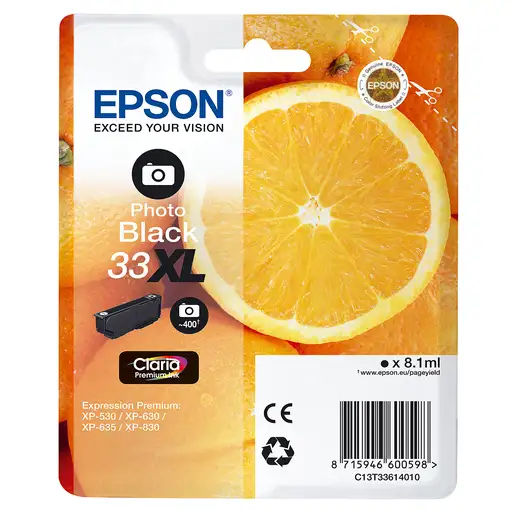 Epson Oranges Singlepack Photo Black 33XL Claria Premium Ink Epson Oranges Singlepack Photo Black 33XL Claria Premium Ink