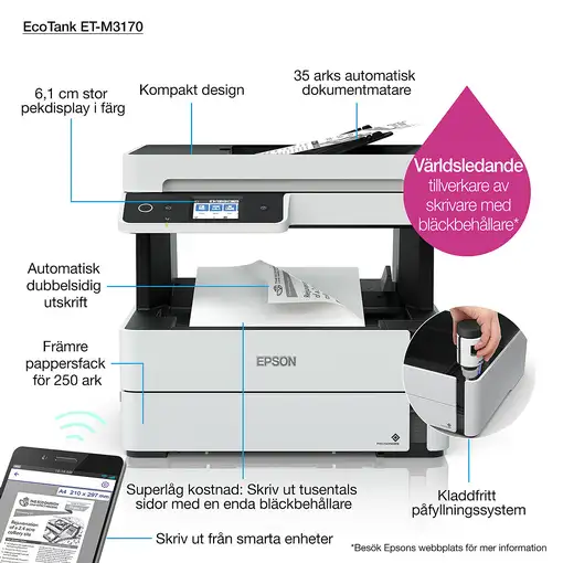 Epson EcoTank M3170 Inyección de tinta A4 1200 x 2400 DPI 39 ppm Wifi