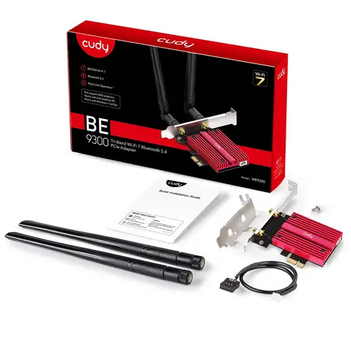 Cudy WE9300 adaptador y tarjeta de red Interno WLAN / Bluetooth 5765 Mbit/s