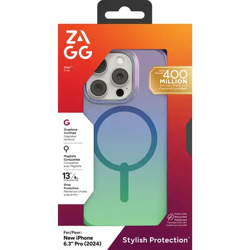 ZAGG Milan Snap funda para teléfono móvil 16 cm (6.3") Verde, Púrpura