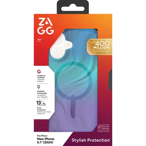 ZAGG Milan Snap funda para teléfono móvil 15,5 cm (6.1") Azul, Púrpura