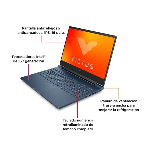 HP Victus Gaming 16-r0009ns Intel® Core™ i7 i7-13700H Portátil 40,9 cm (16.1") Ful