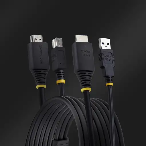 StarTech.com Cable KVM HDMI y USB 3.0 5Gbps de 1,8m - 4K 60Hz - Cable Combo HDMI 2