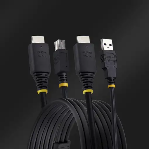 StarTech.com Cable KVM HDMI y USB 3.0 5Gbps de 3m - 4K 60Hz - Cable Combo HDMI 2.0