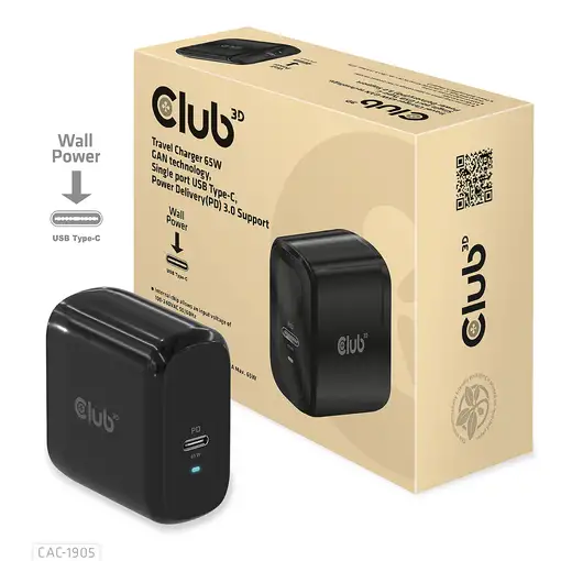 CLUB3D CAC-1905 cargador de dispositivo móvil Universal Negro Corriente alterna