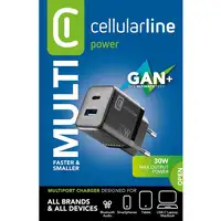 Cellularline MULTIPOWER MICRO 30W Cargador de pared rápido ultracompacto Cellularline MULTIPOWER MICRO 30W Cargador de pared rápido ultracompacto