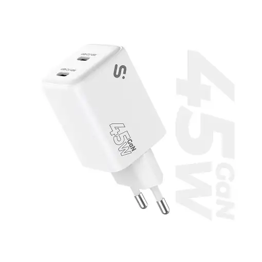 SUBBLIM Cargador GaN 45W Doble USB-C