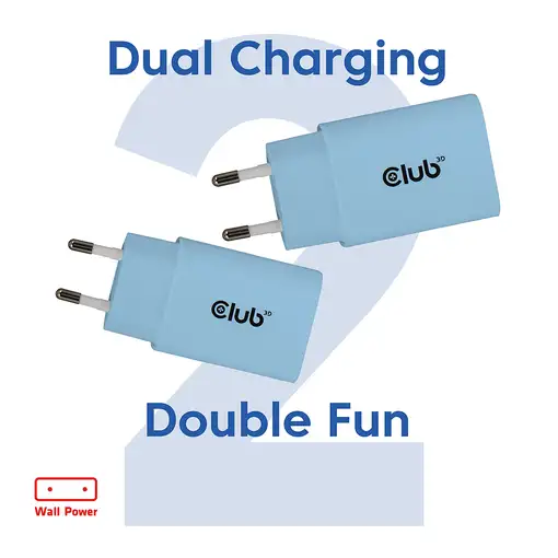 CLUB3D CAC-3022 cargador de dispositivo móvil Smartphone, Universal Azul Corriente
