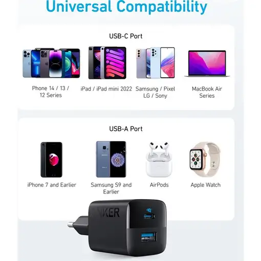 Anker 323 Universal Negro Corriente alterna Interior