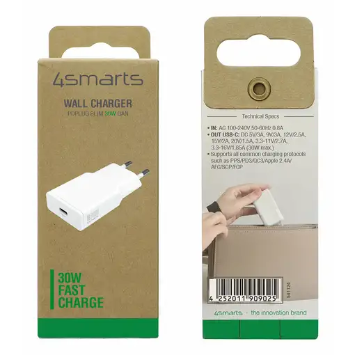 4smarts 541124 cargador de dispositivo móvil Smartphone Blanco Corriente alterna C