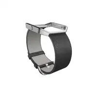 Fitbit Blaze Leather L Grupo de rock Negro Cuero, Acero inoxidable