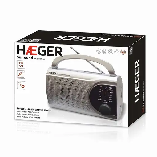 Haeger PR-BIB.004B radio Portátil Digital Plata