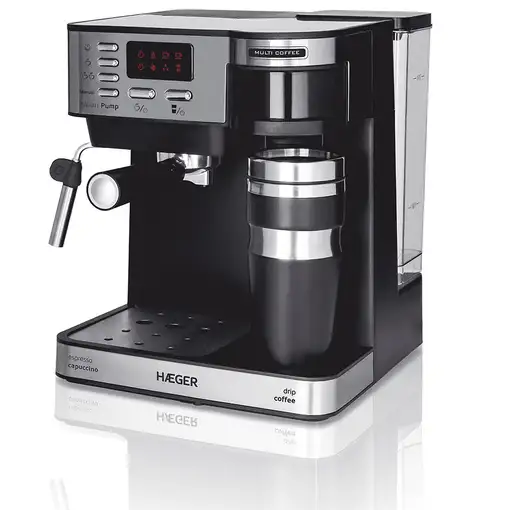 Cafeteras express Semi-automática Negro 1.2 L 2 cups CM-145.008A HAEGER