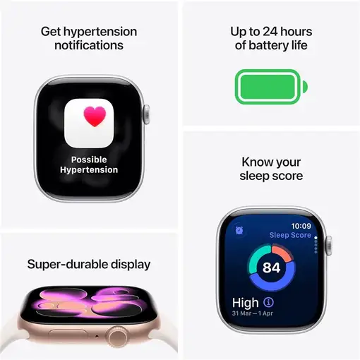 Apple Watch Series 11 OLED 42 mm Digital 374 x 446 Pixeles Pantalla táctil Plata W