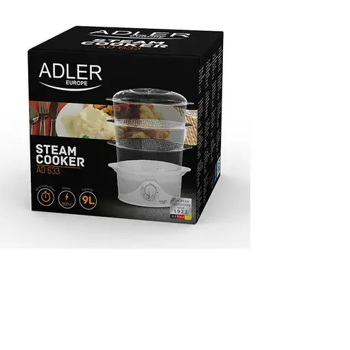 Adler AD 633 vaporizador 3 cesta(s) Independiente 800 W Blanco