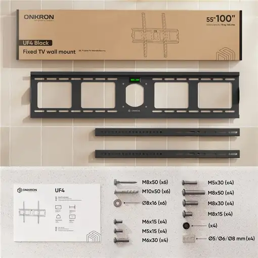 ONKRON UF4-B soporte para TV 2,54 m (100'') Negro