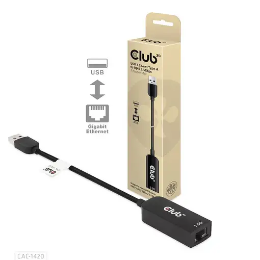 CLUB3D CAC-1420 adaptador y tarjeta de red Ethernet 2500 Mbit/s