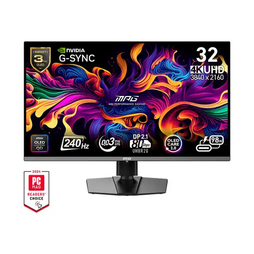 MSI MPG 322URX QD-OLED pantalla PC 80 cm (31.5") 3840 x 2160 Pixeles 4K Ultra HD MSI MPG 322URX QD-OLED pantalla PC 80 cm (31.5") 3840 x 2160 Pixeles 4K Ultra HD