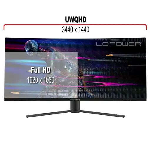 LC-Power LC-M34-UWQHD-165-C pantalla para PC 86,4 cm (34") 3440 x 1440 Pixeles