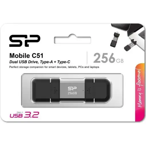 Silicon Power SP256GBUC3C51V1S unidad flash USB 256 GB USB Type-A / USB Type-C 3.2