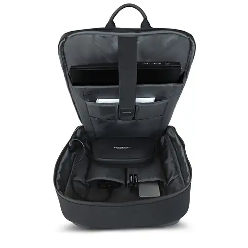 Vonmählen Horizon mochila Mochila de senderismo Negro Cuero de microfibra, ABS, Me