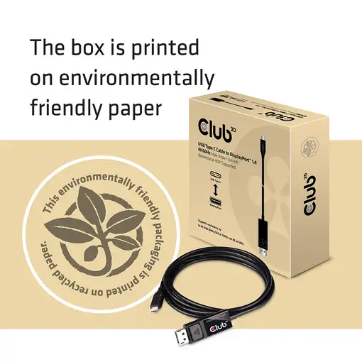 CLUB3D CAC-1557 adaptador de cable de vídeo 1,8 m USB Tipo C DisplayPort Negro