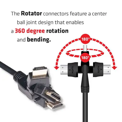 CLUB3D HDMI 2.0 4K60Hz UHD Cable giratorio de 360 grados 2metros