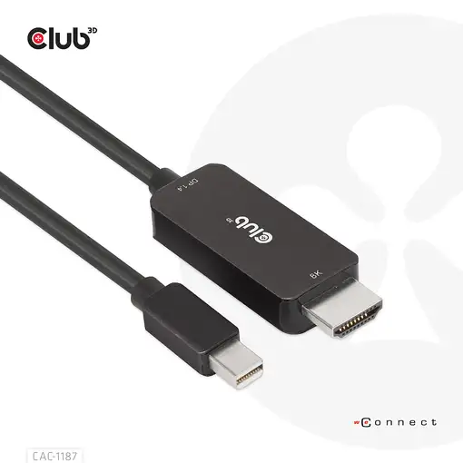CLUB3D CAC-1187 adaptador de cable de vídeo 1,8 m Mini DisplayPort HDMI Negro