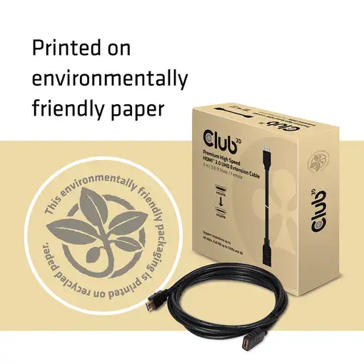 CLUB3D Premium High Speed HDMI™ 2.0 4K60Hz Extension Cable 3 metro Macho/Hembra