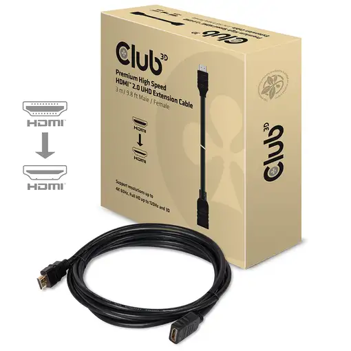 CLUB3D Premium High Speed HDMI™ 2.0 4K60Hz Extension Cable 3 metro Macho/Hembra