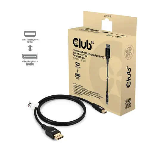 CLUB3D CAC-1116 cable DisplayPort 1 m Mini DisplayPort Negro