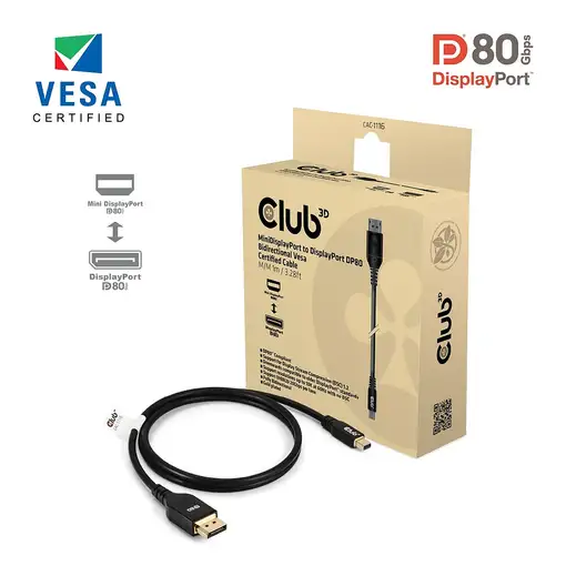 CLUB3D CAC-1116 cable DisplayPort 1 m Mini DisplayPort Negro