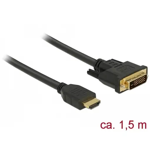 DeLOCK 85653 adaptador de cable de vídeo 1,5 m HDMI tipo A (Estándar) DVI Negro DeLOCK 85653 adaptador de cable de vídeo 1,5 m HDMI tipo A (Estándar) DVI Negro