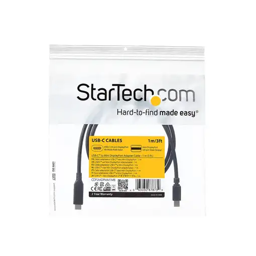 StarTech.com Cable de 1m USB-C a Mini DisplayPort - 4K 60Hz - Negro - Adaptador US