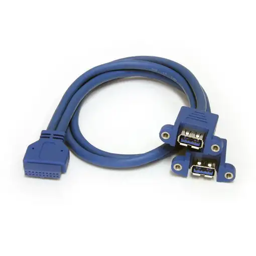 StarTech.com Cable Extensor 50cm 2 Puertos USB 3.0 para Montaje en Panel conexión