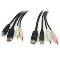 StarTech.com Cable Conmutador KVM USB DisplayPort 4 en 1 c/ Audio y Micrófono - 6
