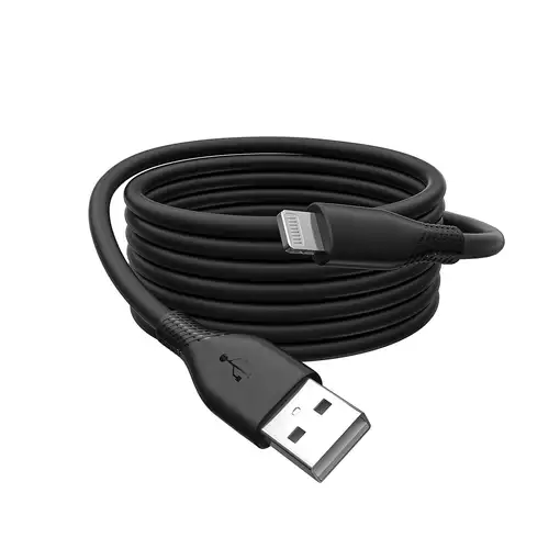Digitus Cable de conexión Lightning de silicona, USB-A - Lightning 2m, negro