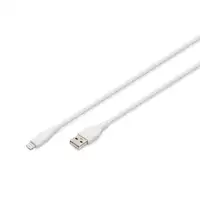 Digitus Cable de conexión Lightning de silicona, USB-A - Lightning 2m, blanco