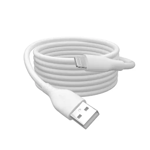 Digitus Cable de conexión Lightning de silicona, USB-A - Lightning 2m, blanco